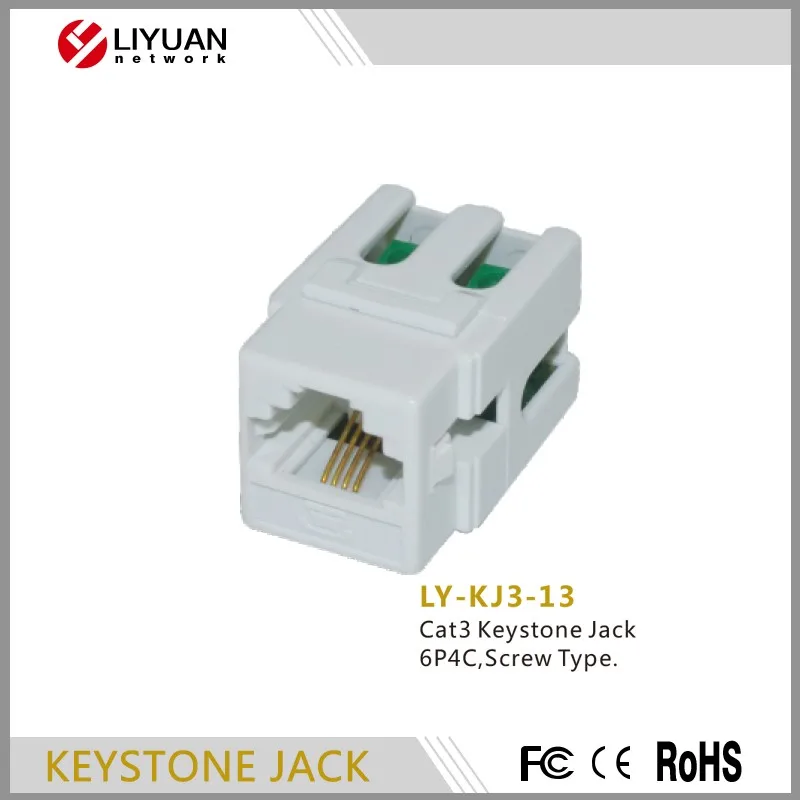 LY-KJ3-13 Cat3 Keystone Jack 6P4C Винтового Типа keystone подключить Разъем