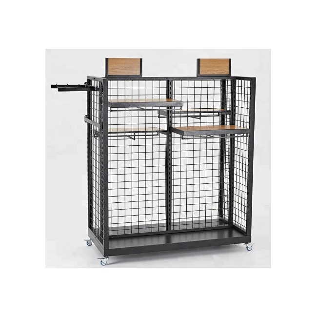 2019 rustic shelf stand shelving system metal rakcs movable gondola foldable display rack oil display shelf stands rack storage