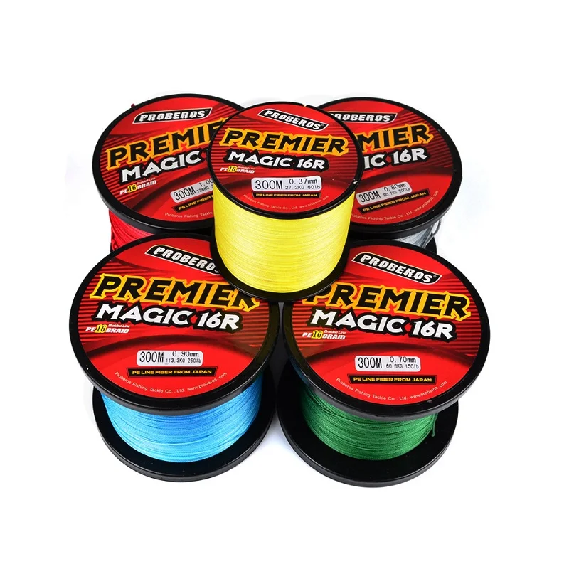 16-Weaves fishing thread 300M Fishing Line Green/Gray/Blue/Red/Yellow Color 16 Stand braided line 40LB-300LB PE Fishing Lines