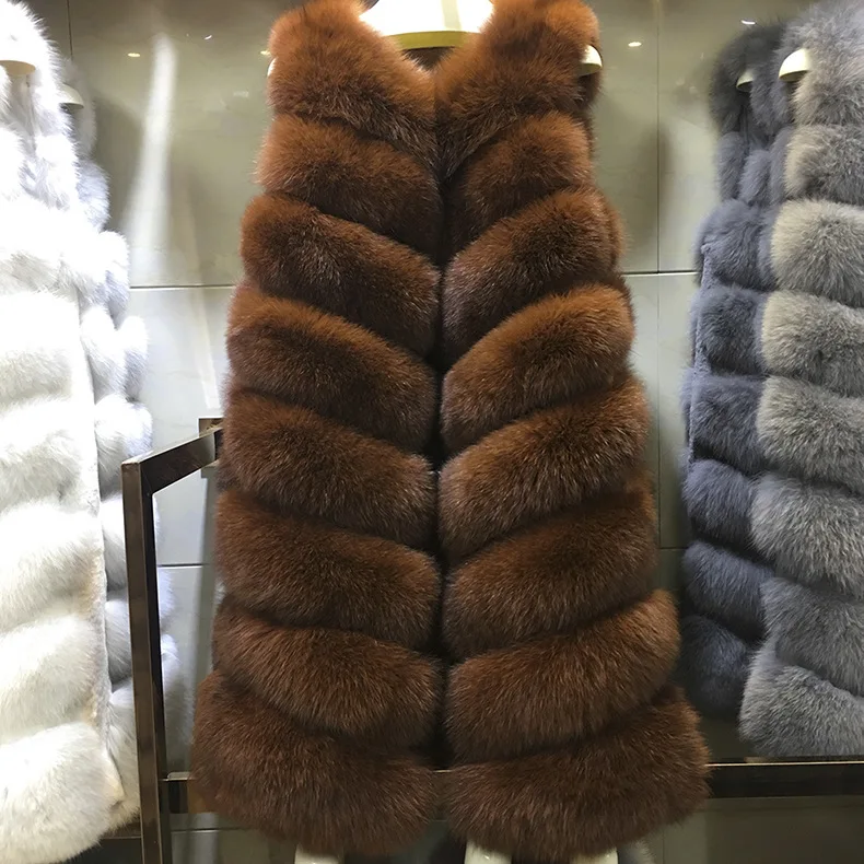 
Wholesale Fashion High-end Long fur vest 2017 new imported leather eight fox fur vest jacket 