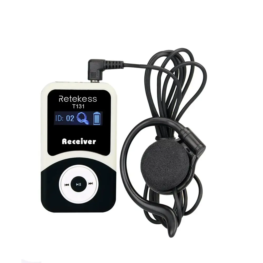 Portable Wireless Receiver for Tour Guide system Simultaneous Translation Meeting Church Retekess T131