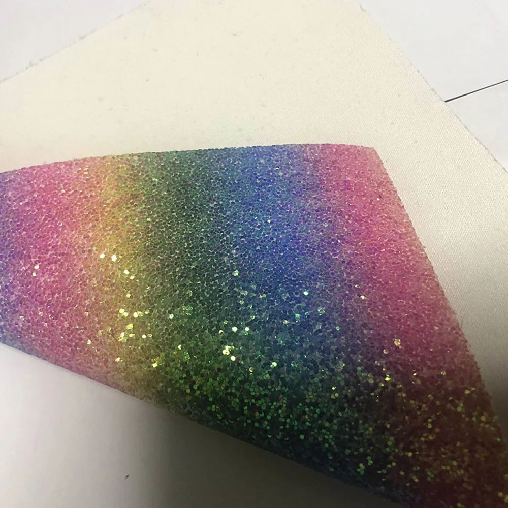hot sell plain rainbow glitter vinyl for crafts to usa market