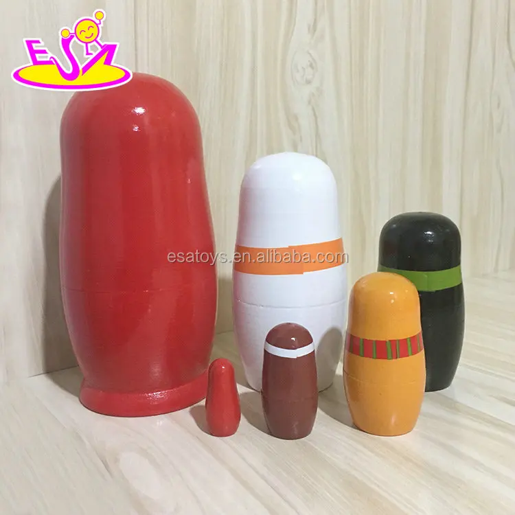 Customize Santa Claus matryoshka wooden christmas nesting dolls for children W06D105