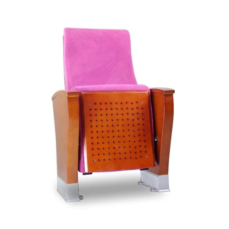 Luxury Style Fabric Upholstered Lecture Hall Chair With Tip-up Seat