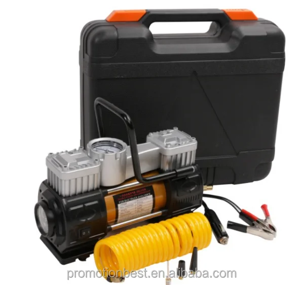 Насос для шин, портативный комплект воздушного компрессора BACOENG-двойной цилиндр-12 В постоянного тока-насос до 150 Psi-с манометром и светом-лучший для C