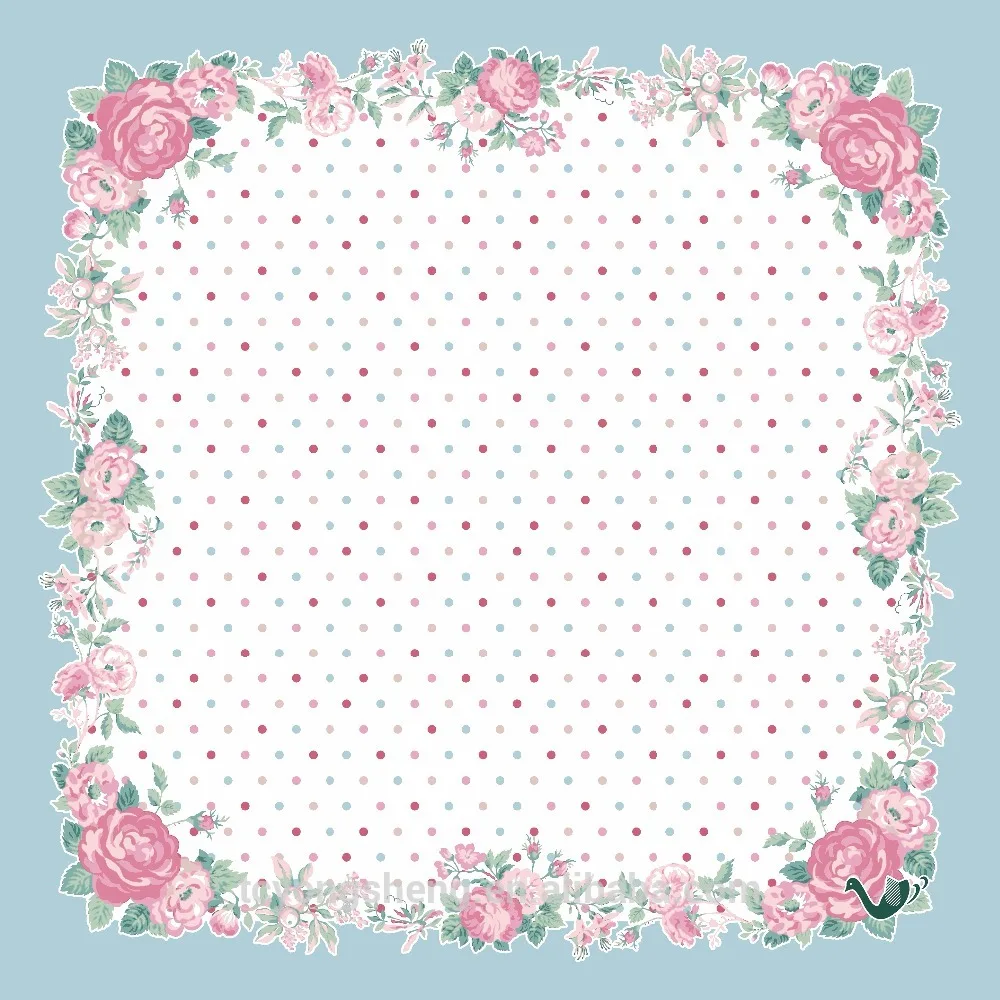 Trendy style Good Quality Floral Flower Printed design cotton women soft Ladies Handkerchief in stock for Decoration