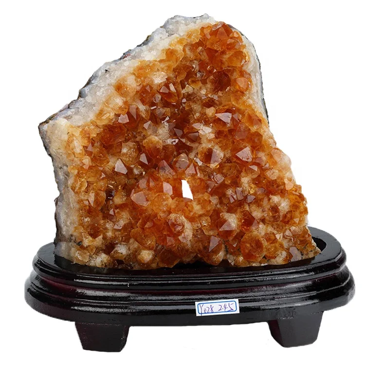 Natural Crystal Citrine Geode For Sale Medium Home Decoration