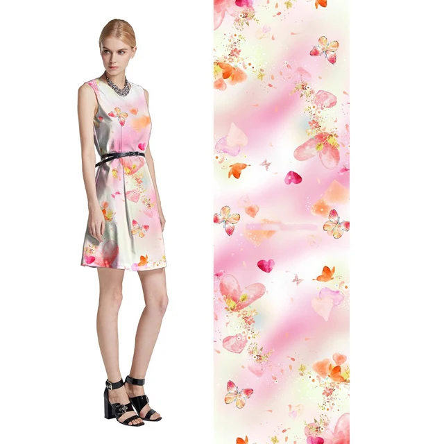 
Custom Floral Print Chinese Silk Crepe De Chine Fabric 