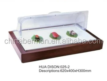 Restaurant & Hotel Supplies food serving acrylic dome wood bread display stand, acrylic bread display case
