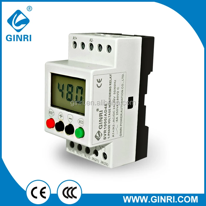 Ginri SVR1000 AC/DC 24-48V overvoltage delay timer relay