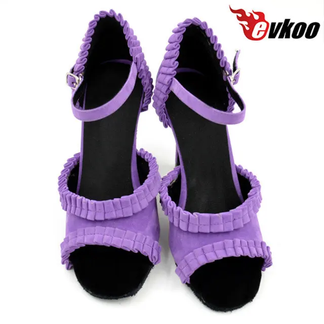 Very comfortable soft purple nubuck tango dance latin shoes