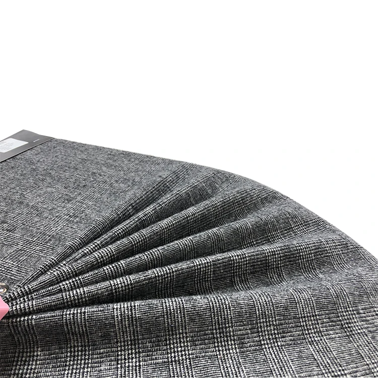 2019 fashion plaid cashmere woven blended melton Italian wool fabric for suit
