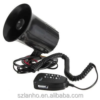 Car Warning Alarm Car Motor Horn 12V MIC System 6 Sound Loud Police Fire Siren Horn Speaker Loudspeaker