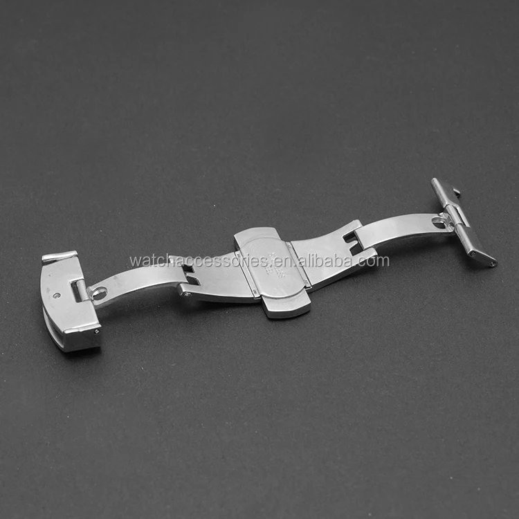 
wholesale price Custom butterfly stainless steel watch buckle Auto Push Button Clasp watchband buckle 