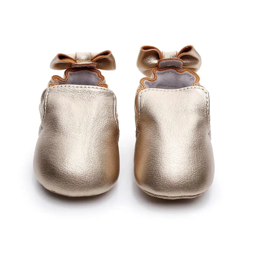 Hot sale gold Spring & Autumn leather Material Baby Shoes kids boys girls shoes