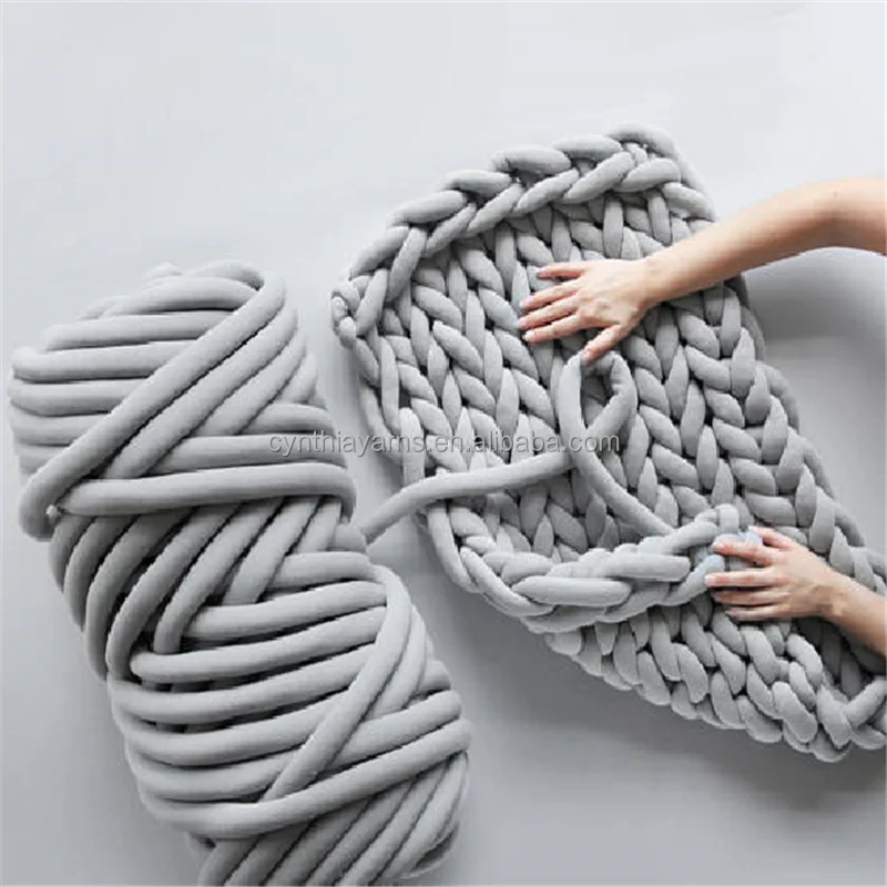 Giant Tube Yarn Arm Knitting Giant Yarn Nylon Cotton Hollow Tube Yarn For Hand Knitting