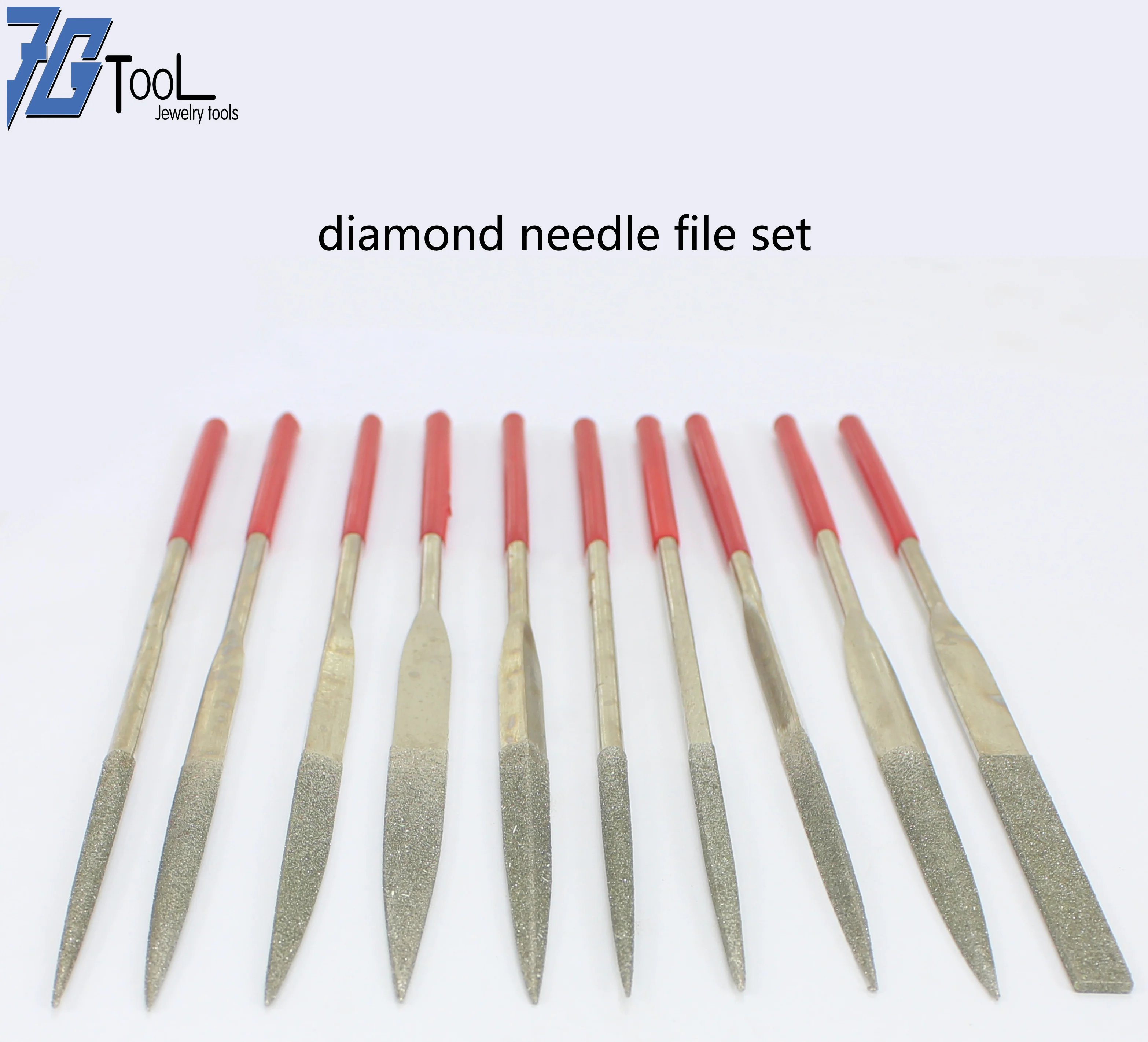 5'x 10 Piece Diamond Flat File Set/Diamond Needle Files