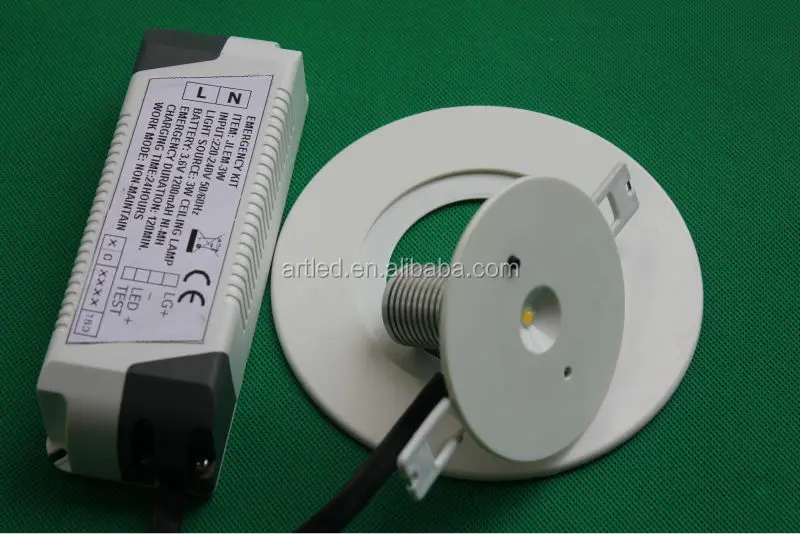 LED Emergency Spotlight 1W/3W 6000K Non-Maintained Recessed Ceiling Lights IP20 3hrs discharge