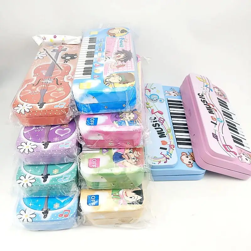 Piano Shape Pencil Box Metal Music Notes Pencil Box