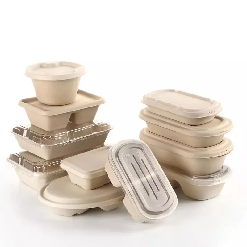 
disposable biodegradable round plate with lid 
