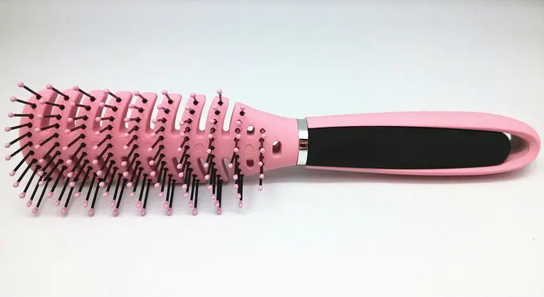 Прямо ханжа производстве волосы щеткой, soft-touch пластик щетка для волос сделано в китае