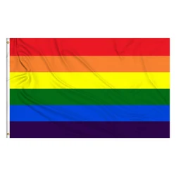 3x5 FT Rainbow Flag Bright Colors and Anti-Fading Materials Gay Pride Banner Flag Polyester Canvas and Brass Grommets