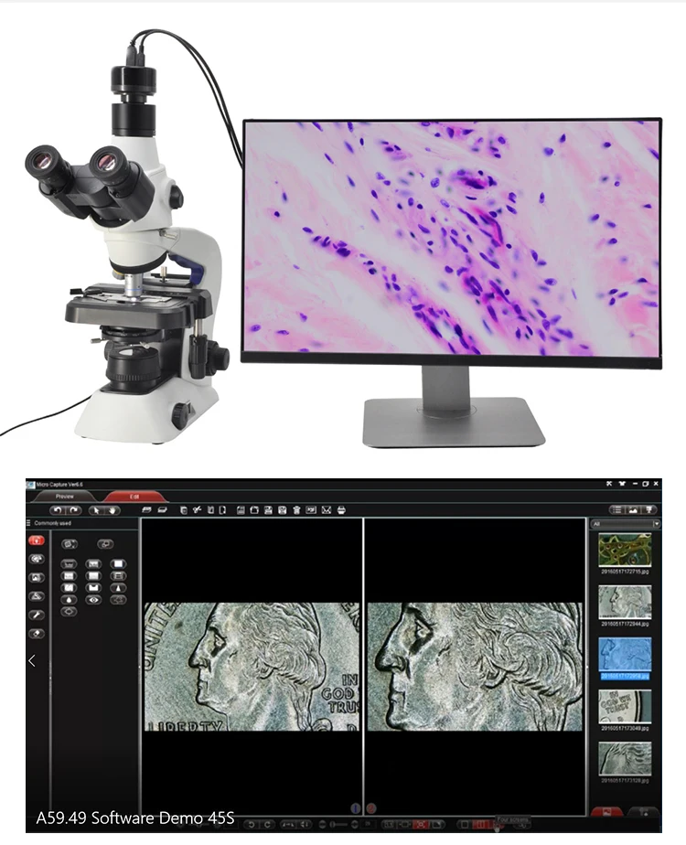 OPTO-EDU A59.4902-B High fps digital microscope color ccd camera Camera for Fluorescence microscope