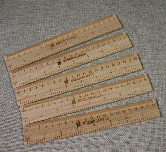 Custom wooden ruler bamboo ruler natural material Stationery laser cut