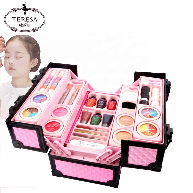 
Deluxe Cosmetic Case Fashionable Kids Make Up Girls Play Setics makeup kit 