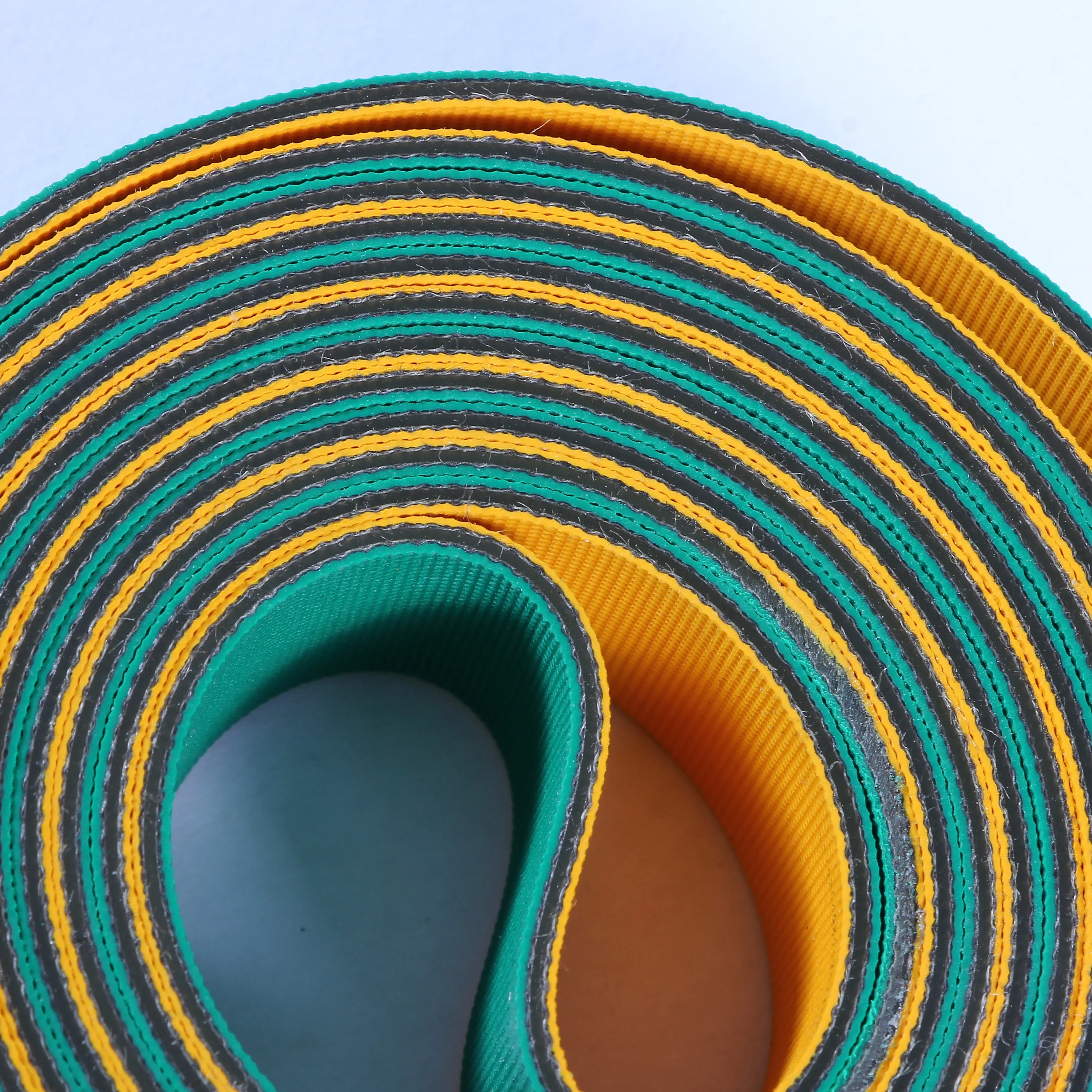 
Green/Yellow Nylon and Rubber Endless / Open Flat Belt For Textile Machine 
