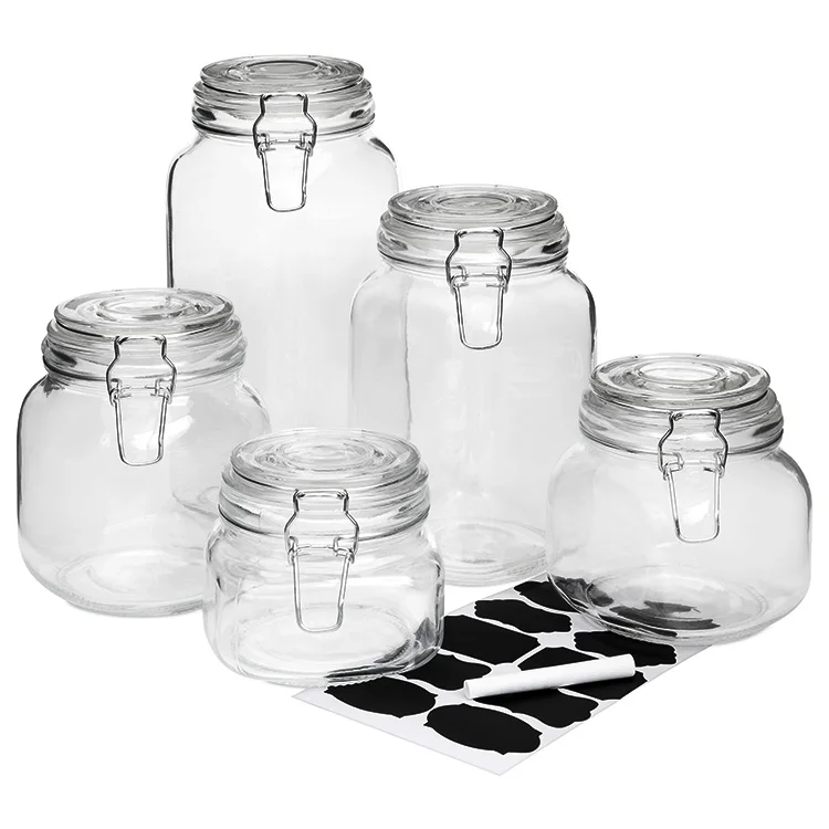 Swing Top Bale Jars, Glass Bottle with Wire Snap