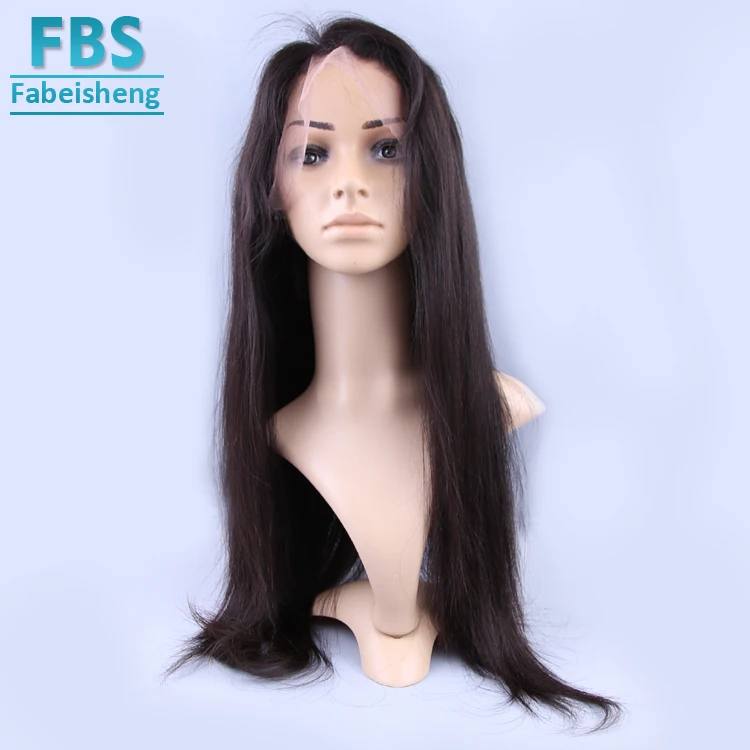 Wholesale Cuticle Aligned Unprocessed Brazilian Hair Full Lace Wig Virgin Human Hair 1b natural color