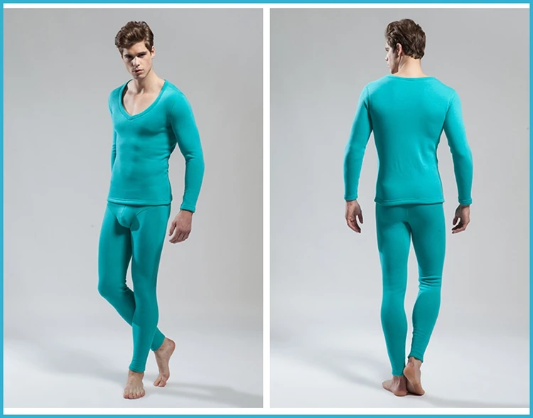 Lower V-Neck Winter Heated Thermal Underwear Polartec Fleece Polypropylene Young Men Baselayer Underwear