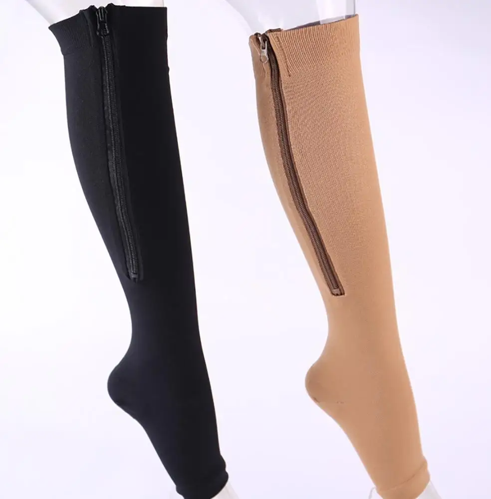 In-stock Item Compression Sport Socks Lady Girls Man Boy Zipper Nylon Mature Women High Heels Stocking Tube Compression Stocking