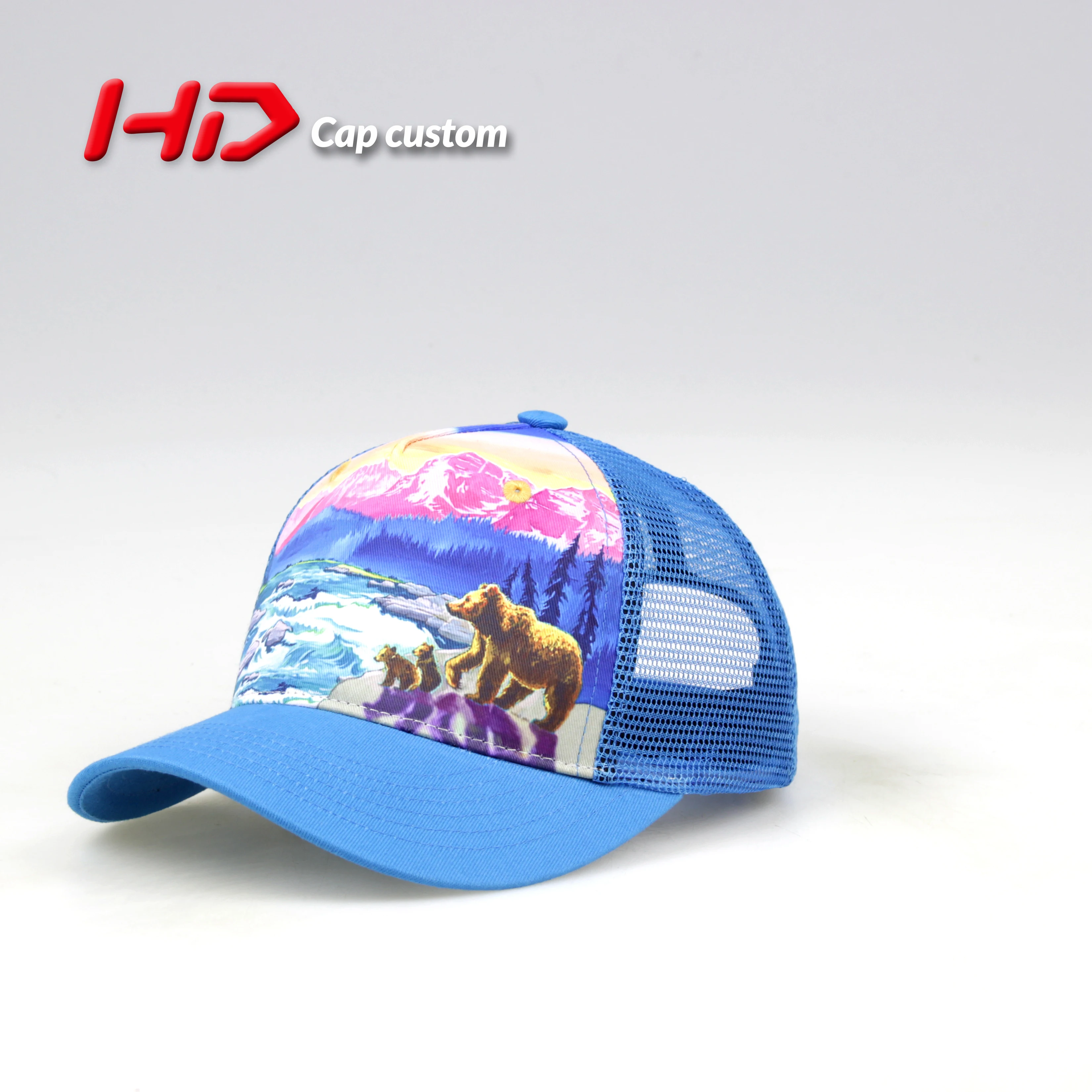 Дышащая Полиэстеровая шляпа с логотипом на заказ, 2021, сублимационная шляпа-тракер с животными, шапка-тракер с цифровой печатью, Кепка-тракер
