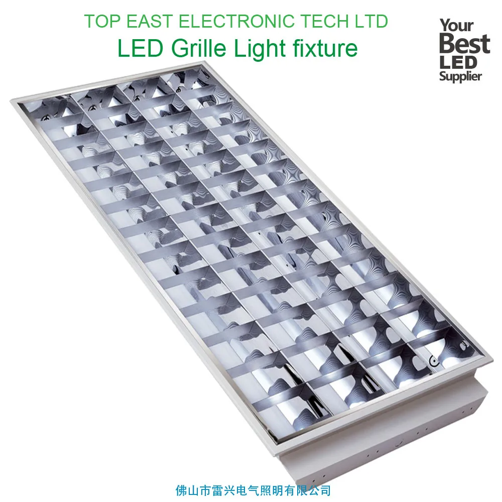 Алюминий жалюзи встраиваемые светодиодные трубки лампы 40 Вт 60 80 дистанционное управление потолок решетка свет для офиса освещение