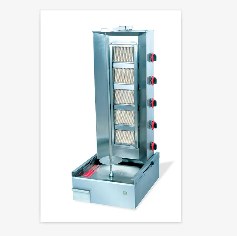 Factory Price Commercial  Counter Top Gas Grill 5 Burner Stainless Steel  Shawarma Machine  Kebab Machine