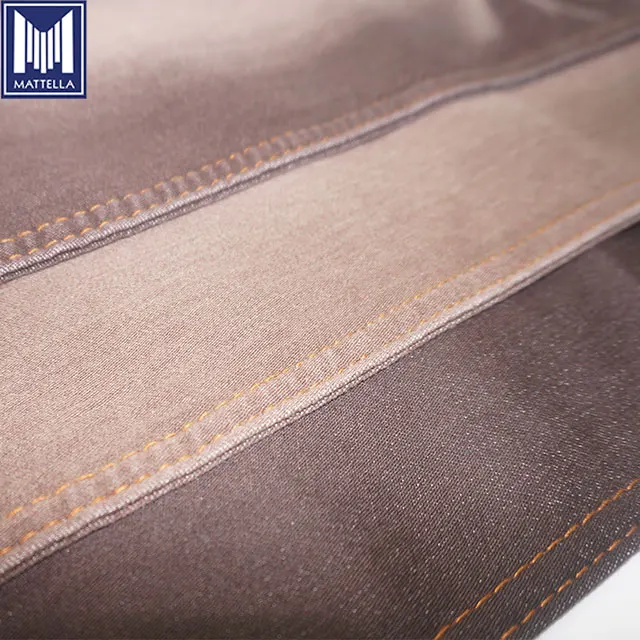 wholesale OEM customized brown color 10oz 11oz cotton spandex satin sateen women jackets jeans stretch denim fabric
