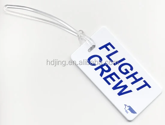 Personalized Flight Crew Luggage Tag with Loop Attached