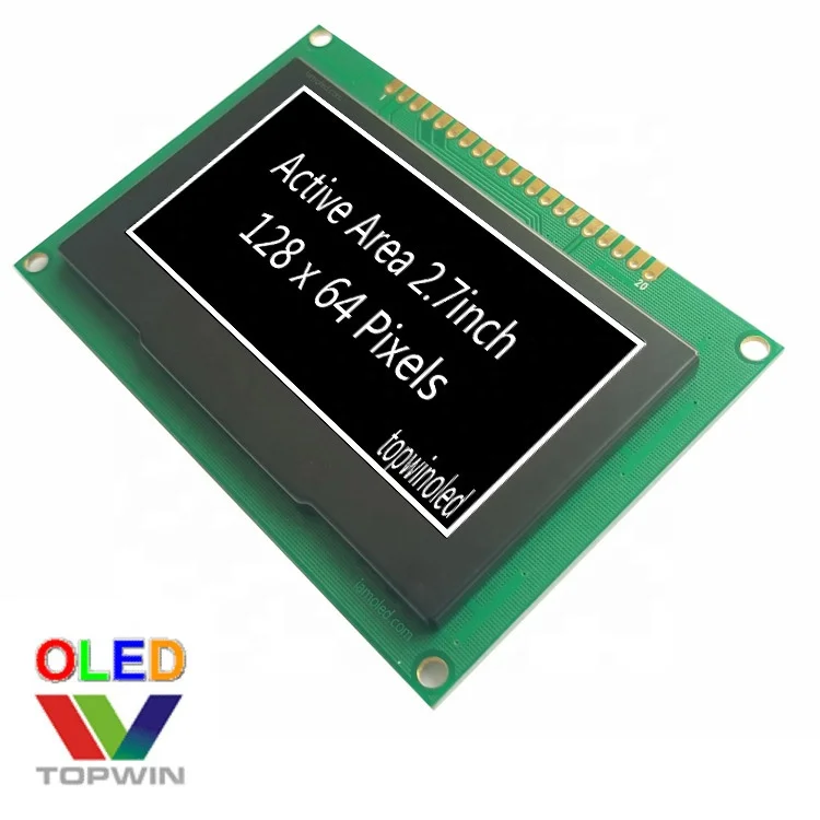2.7' 2.7inch 2.7 inch 128x64 pixels green colour oled assembled module TW28642270B05 ssd1322 SPI parallel Interface PCB board