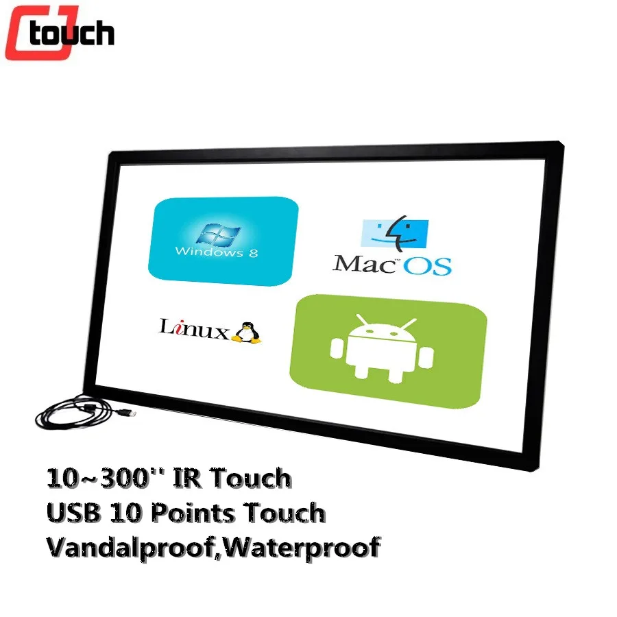 Flexible Displays 72 Inch Large Monitor Infrared Touchscreen USB Transparent LCD For Ras-pberry Display Touch Screen Overlay Kit