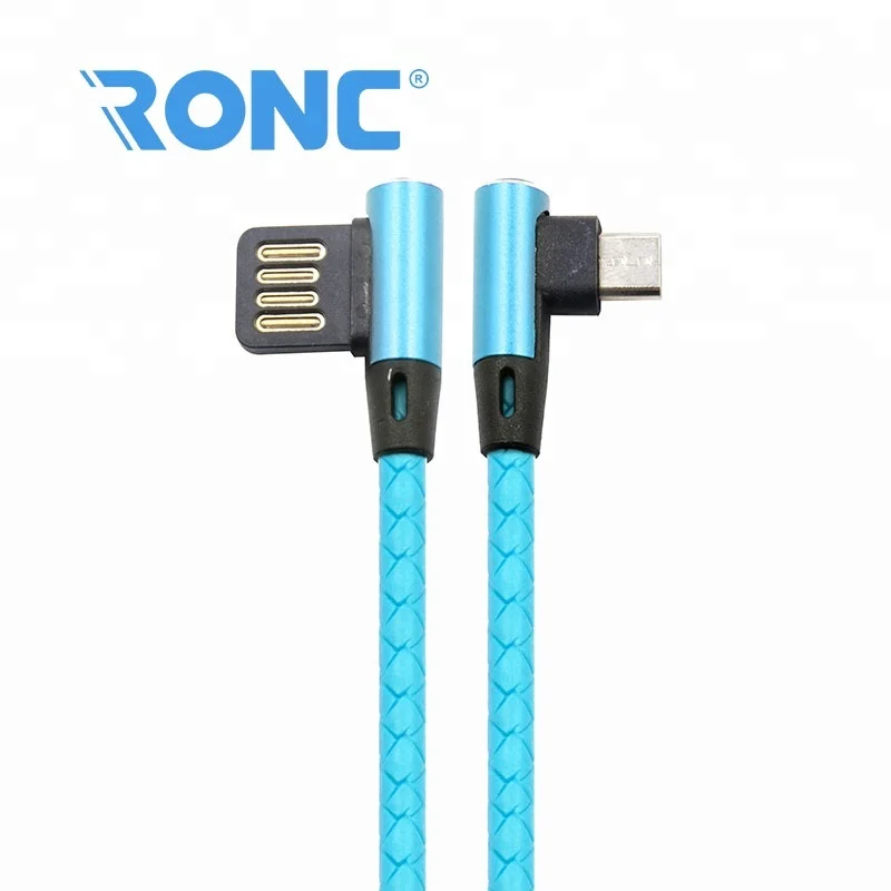  RC-CB14 новый дизайн 90 градусов изогнутый L металлический микро USB-кабель для зарядки