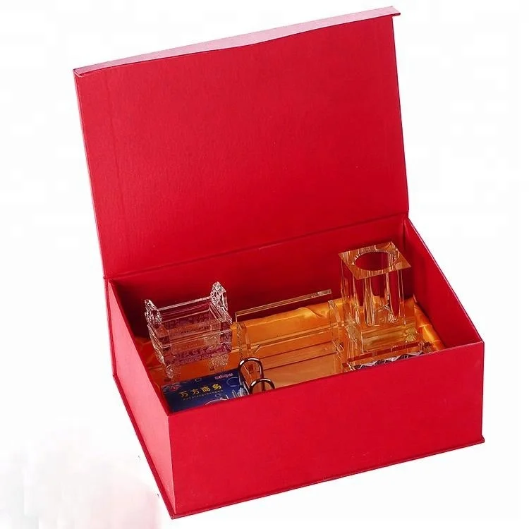 Multi-functional Pen Holder Four In One Brush Pot K9 Crystal Electronic Alarm Clock Desk Pen Holder For Office Business