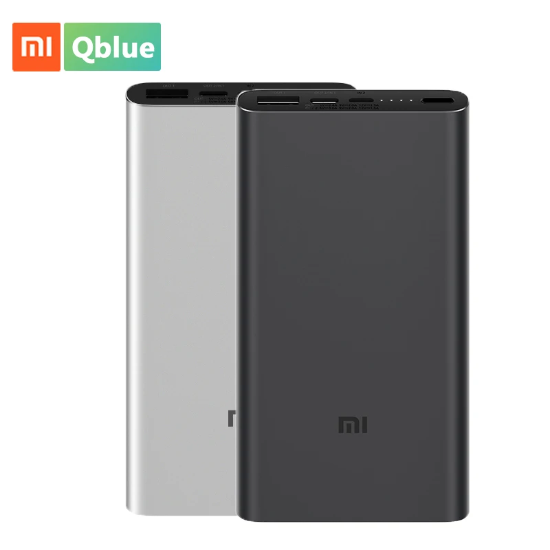 Внешний аккумулятор Xiaomi Power Bank 3, 10000 мАч, PLM12ZM, USB Тип C, быстрая зарядка QC3.0, внешний аккумулятор Mi 10000, портативное зарядное устройство
