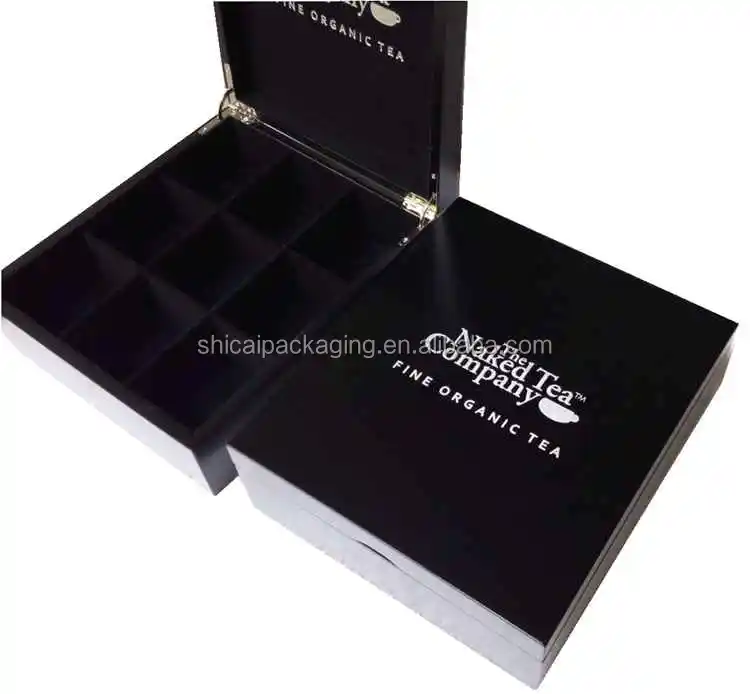 
Factory Customized MDF Wooden Box For Tea Bags Engraving LOGO 