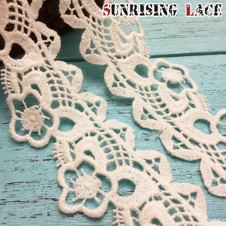 African Tops Embroidery Designs Flower Cotton Lace