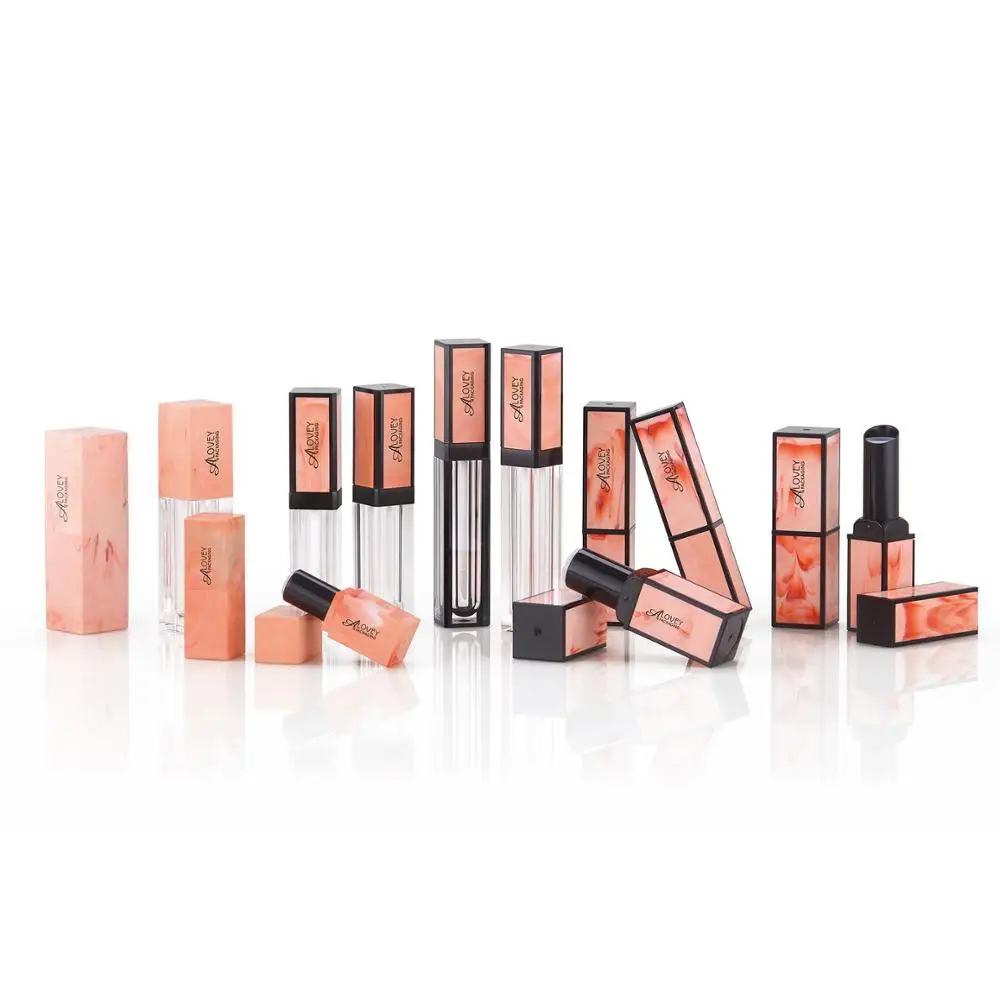 Free sample New Arrival Marbling Marble cosmetics packaging set lipstick tube