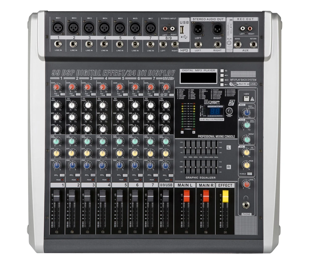 LAIKESI DMR800D 99 DSP dj mixing console audio with 48v phantom power
