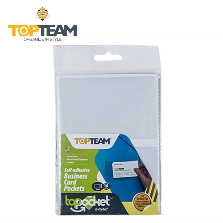 Eco-friendly material self-adhesive pvc plastic credit business card holder