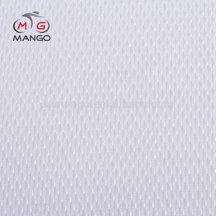 china supplier white moisture-wicking thick polyester spandex textured mesh fabric